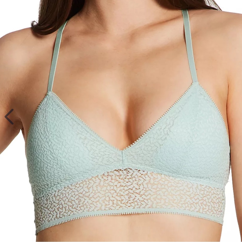 DKNY Modern Lace Longline Bralette SMALL in Surf Spray